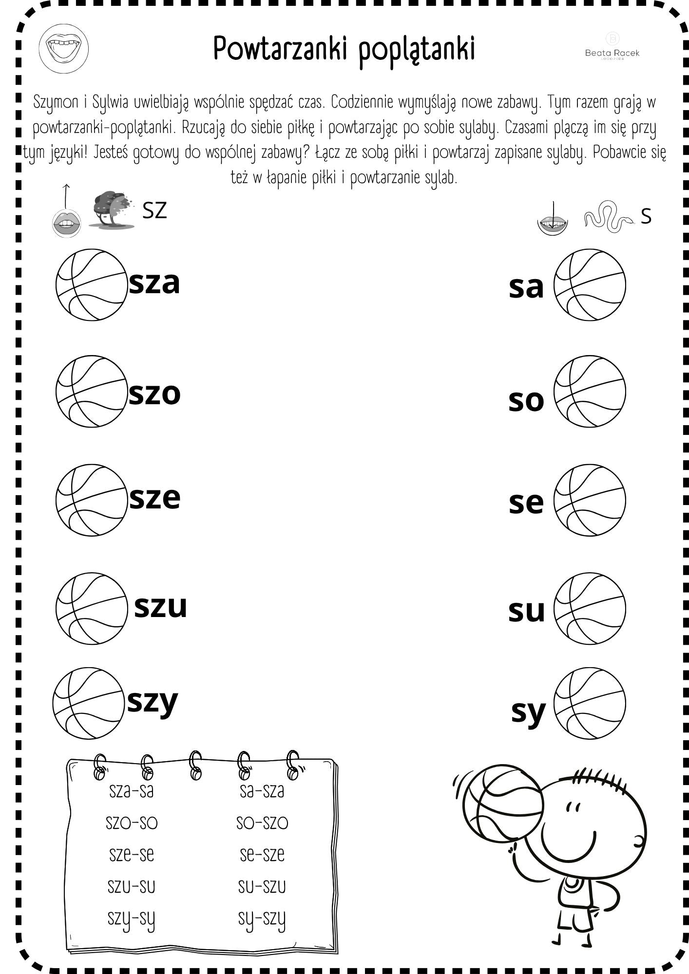 1 Część - różnicowanie i automatyzacja - głoski S-Ś-SZ