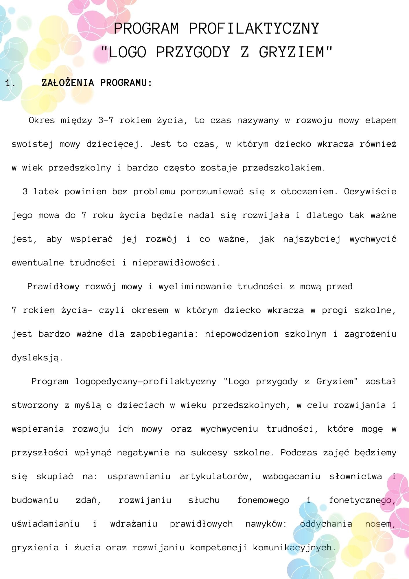 !Program logopedyczny - LOGO PRZYGODY Z GRYZIEM