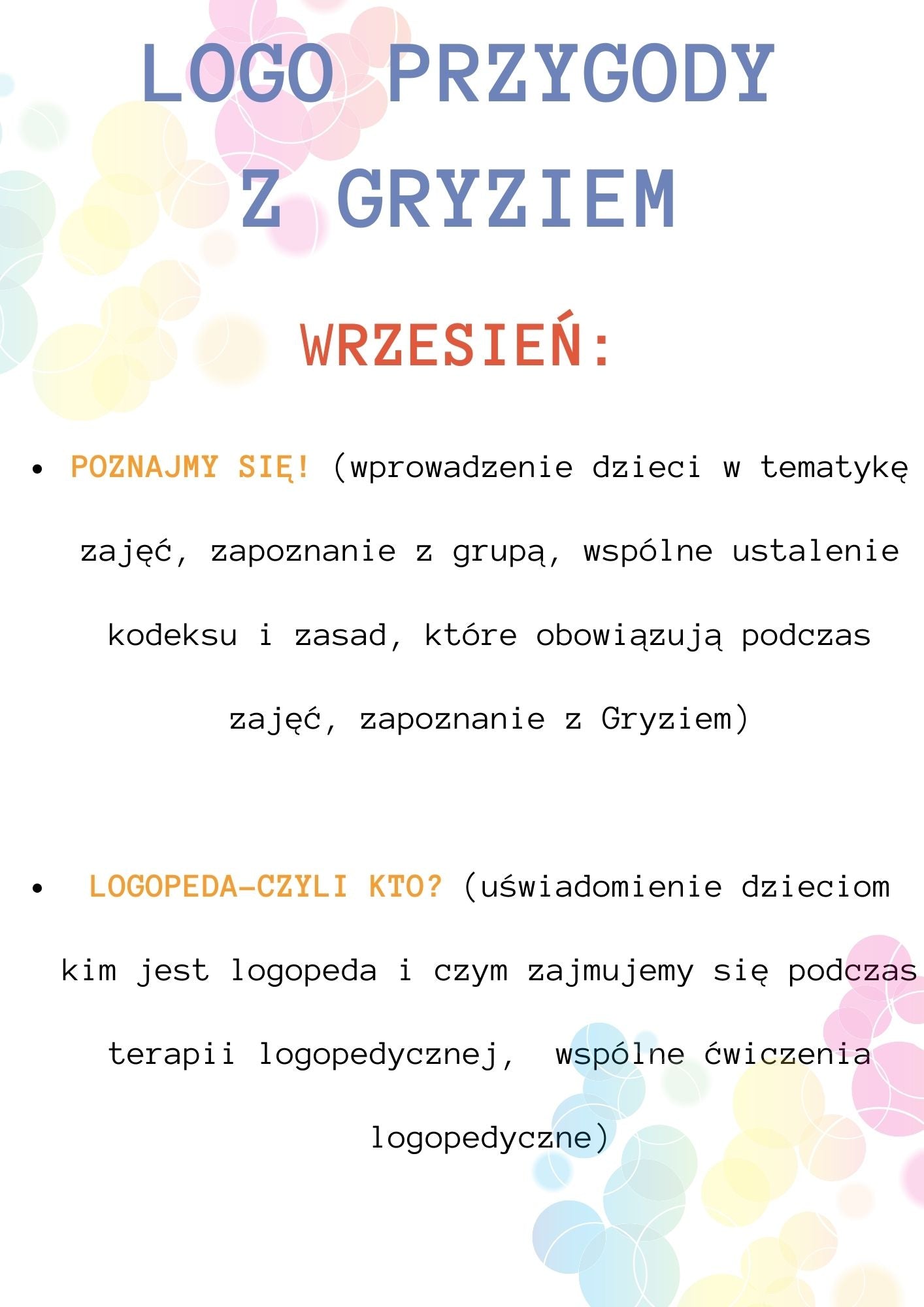 !Program logopedyczny - LOGO PRZYGODY Z GRYZIEM
