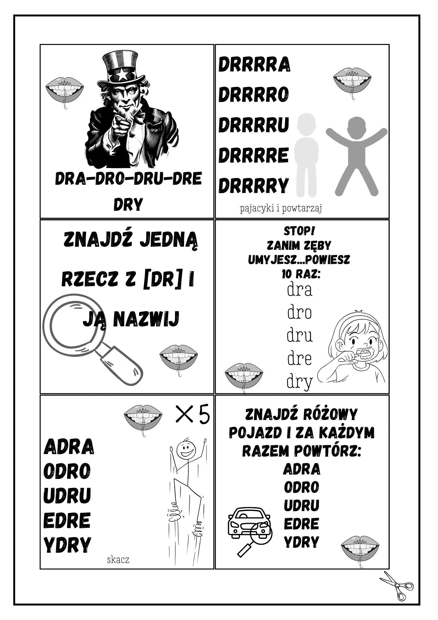 !!! Fiszki-przypominajki do głoski R