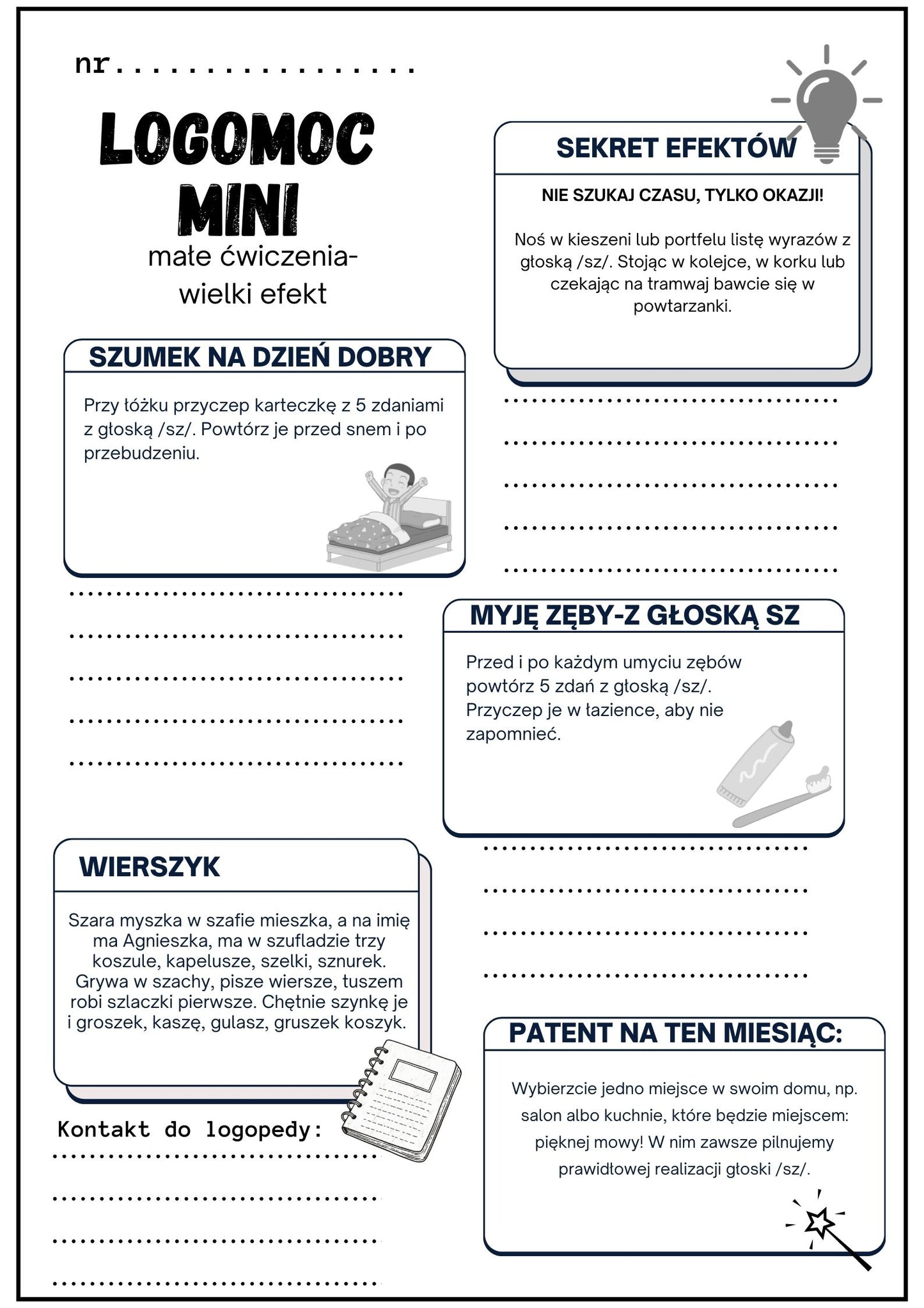 !BROSZURA LOGOPEDYCZNA NA GŁOSKI Ś-S-SZ