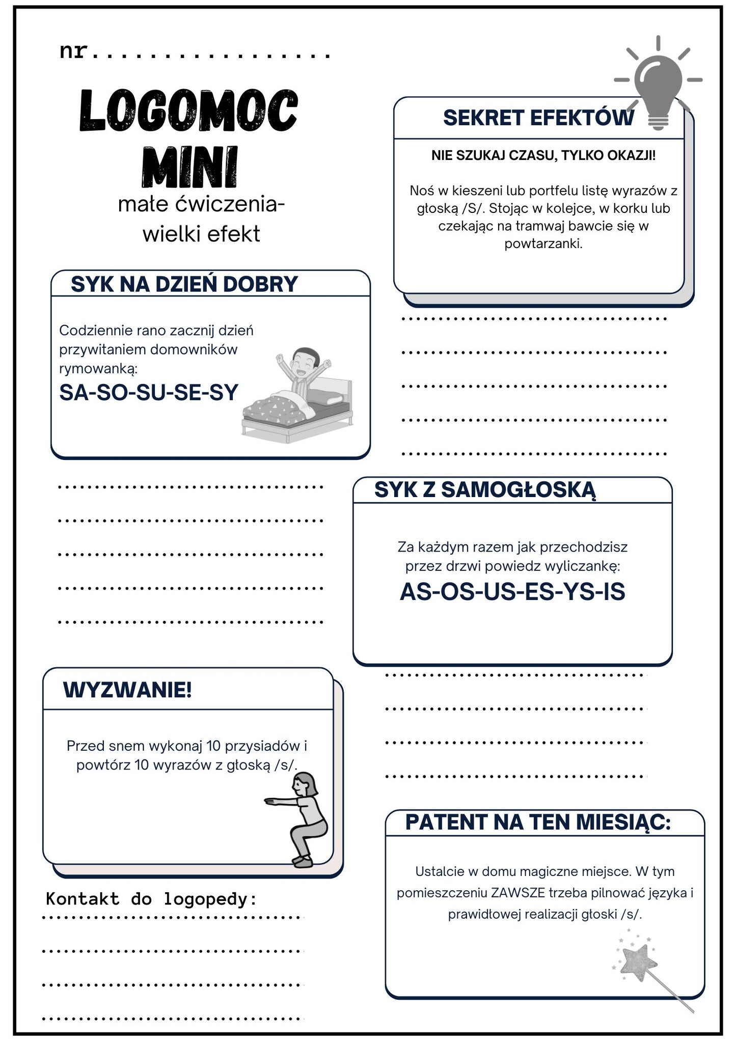 !BROSZURA LOGOPEDYCZNA NA GŁOSKI Ś-S-SZ