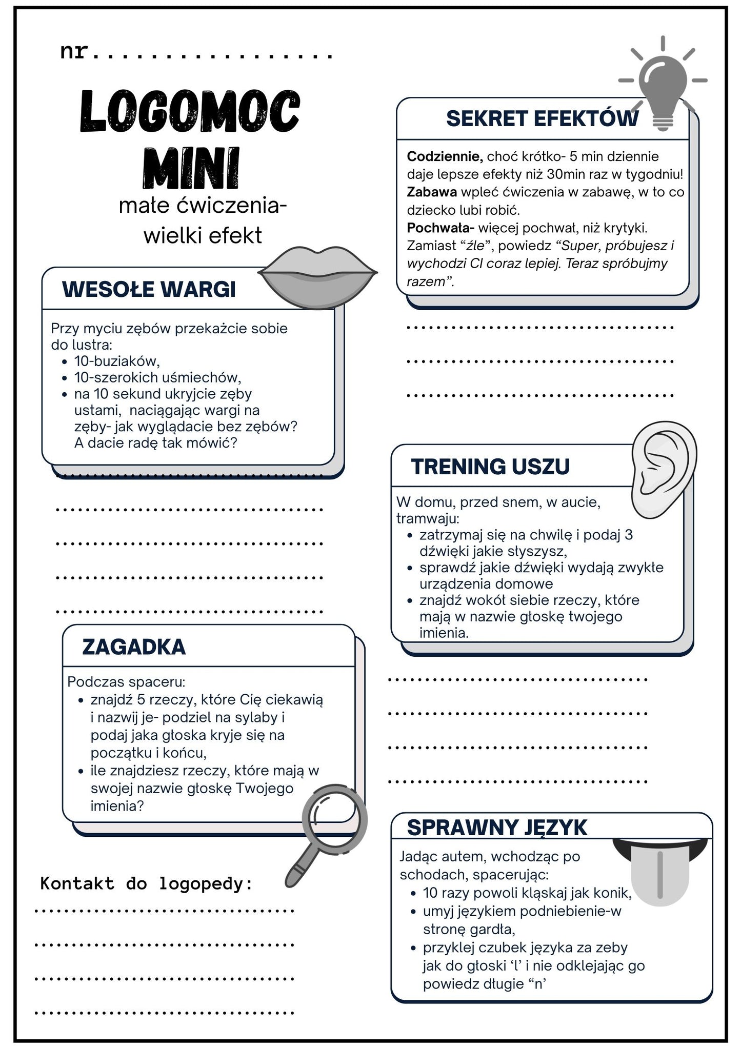 !BROSZURA LOGOPEDYCZNA NA GŁOSKI Ś-S-SZ