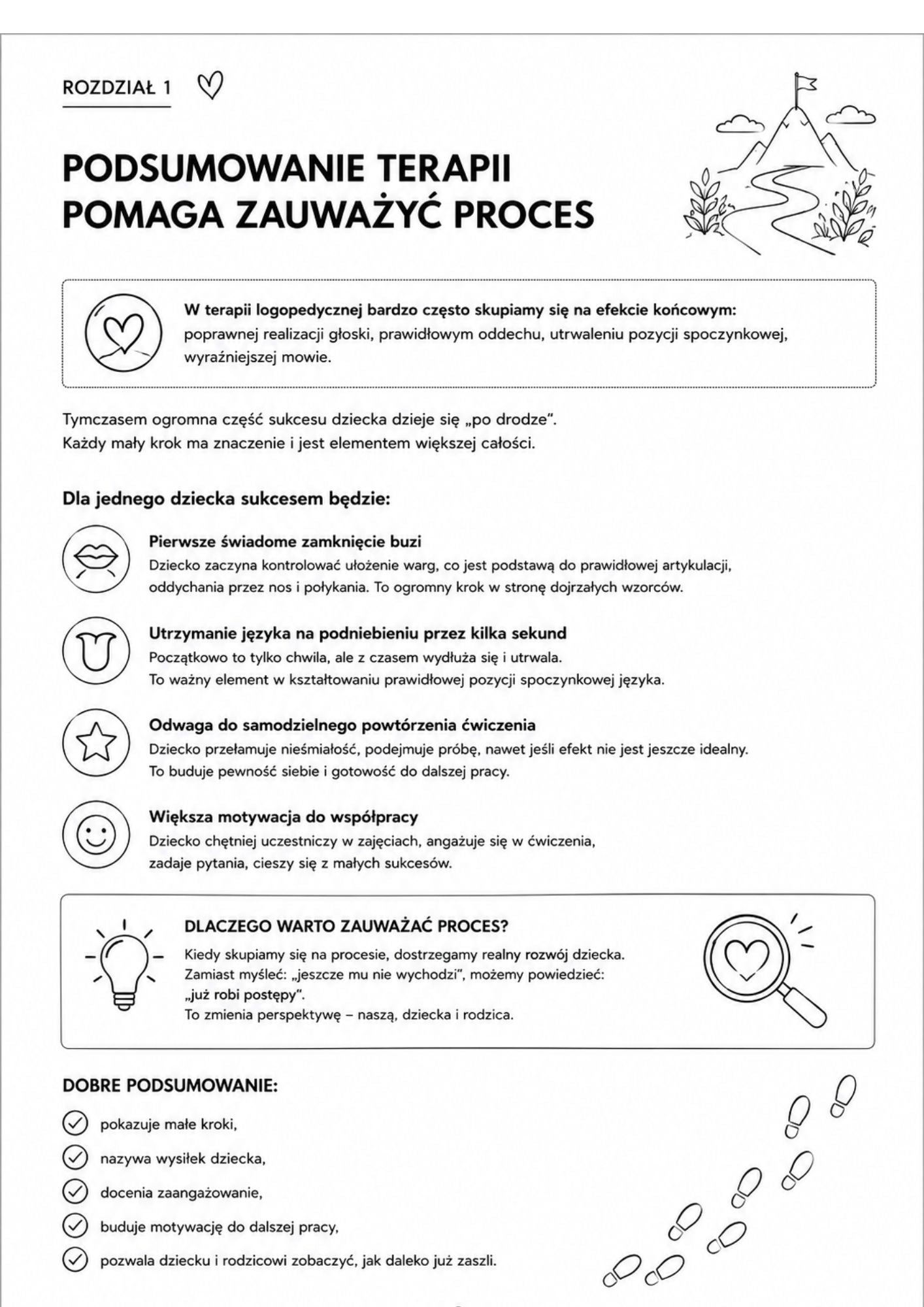 !! Pakiet „Podsumowanie terapii logopedycznej z uważnością i sercem”